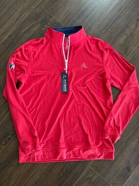 Rhoback Heather Performance Q-Zip Red Golf Club Size Medium